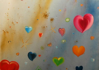 125- Amor en el cosmos T07121102 Téc. mixta 92 x 73 cm.