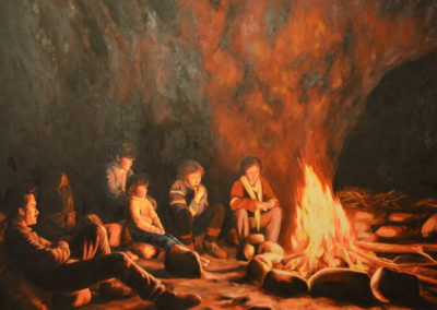 1986 El foc, cova del Montsant 116 x 89 cm. oli
