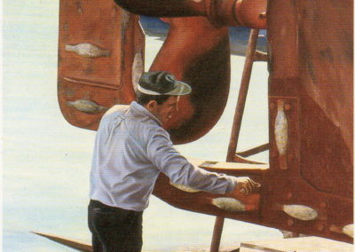 1987 Treballador del port T30099701 oli 195 x 130 cm.