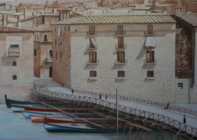 2017 Antic pont de les barques (Tortosa) T 01011801 Téc. oli 65 x 46 cm.