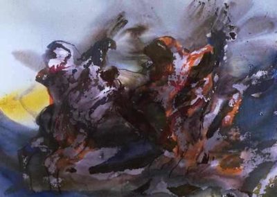 61- Combat T20109501 Téc. mixta 100 x 81 cm.