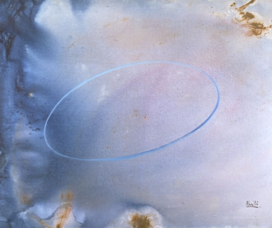 Oracle o anell de tràspas a la Sabiduria Cósmica II T02049206 Téc. mixta 100 x 81 cm.